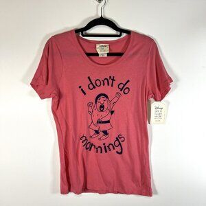 NWT Disney Munki‎ Munki M Seven Dwarfs I Dont Do Morning Pajama Shirt Top